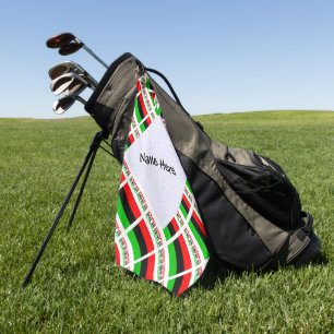 African American Diaspora Flag Tiled Personalised  Golf Towel