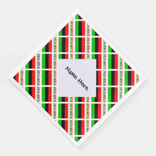 African American Diaspora Flag Tiled Personalised  Napkin