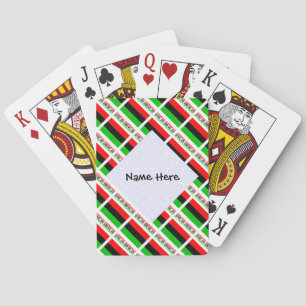 African American Diaspora Flag Tiled Personalised  Playing Cards