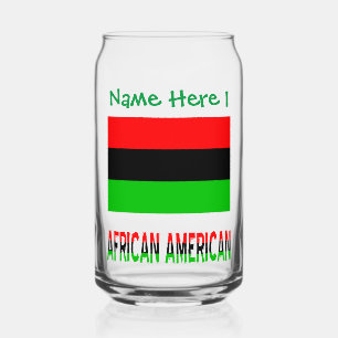African American Diaspora Green Personalisation  Can Glass