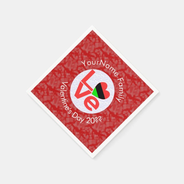 African American Diaspora Love Red Napkin (Corner)