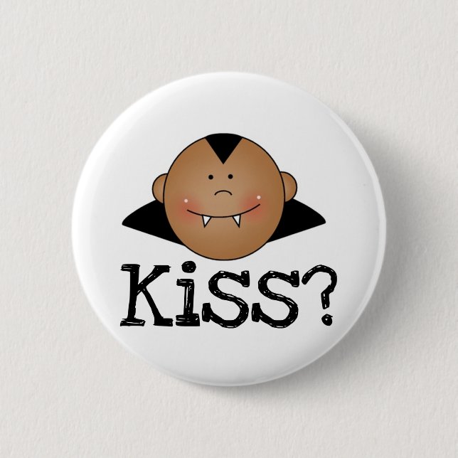 African American Dracula Kiss 6 Cm Round Badge (Front)