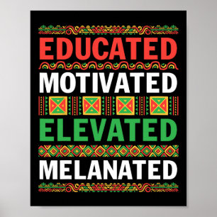 African American Educated Motivated Elevated Melan Poster
