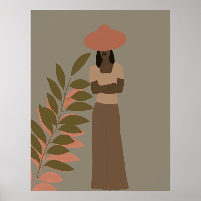 African American Faceless Abstract Woman Poster (Front)