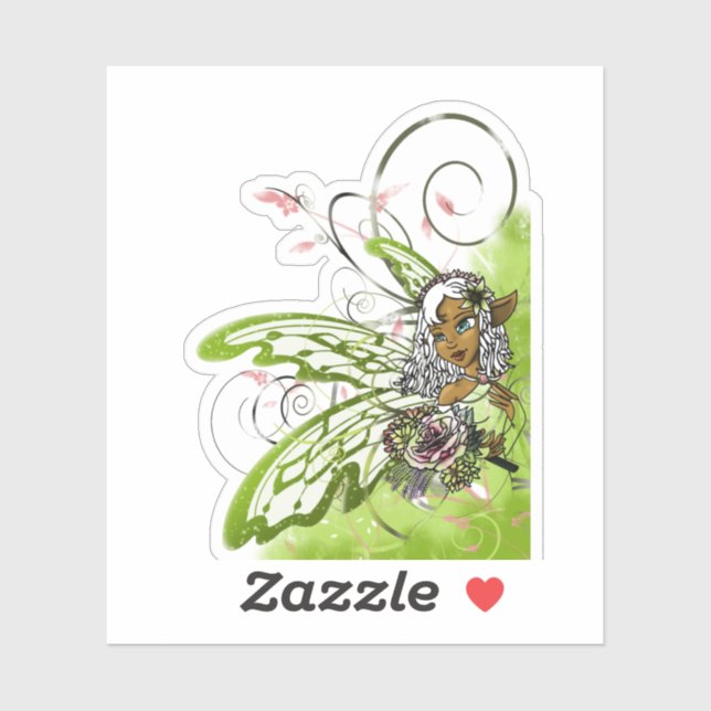 African American Fairy and Floral (Sheet)