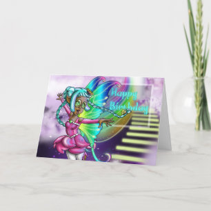 African American Fairy and Rainbow Birthday Card