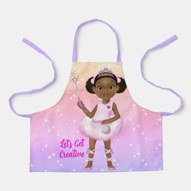 African American Fairy Princess Ballerina Apron (Front)