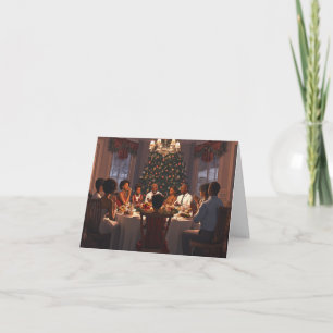 African American Family Gathering Christmas  Card