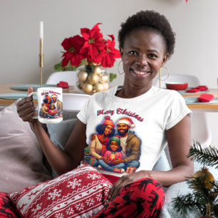 African-American Family Merry Christmas Tri-Blend Shirt