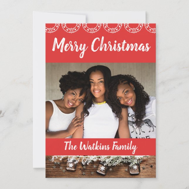 African American Family Portrait Holiday Card (Front)