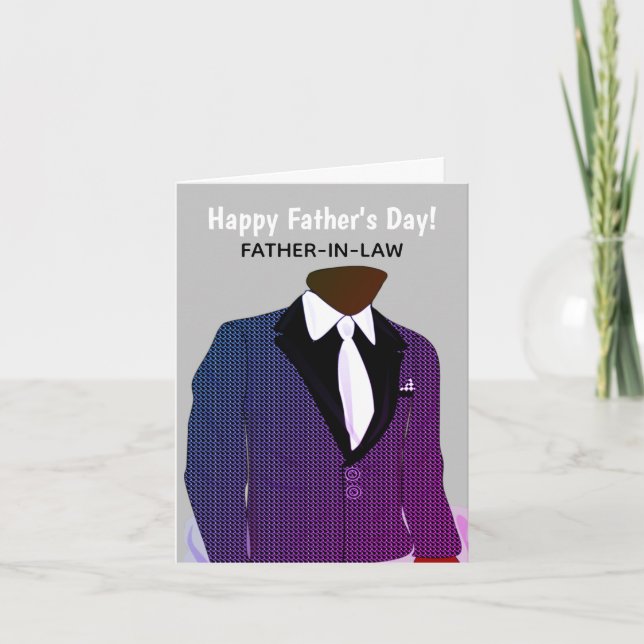 African American Father-in-law Suit Father's Day  Card (Front)