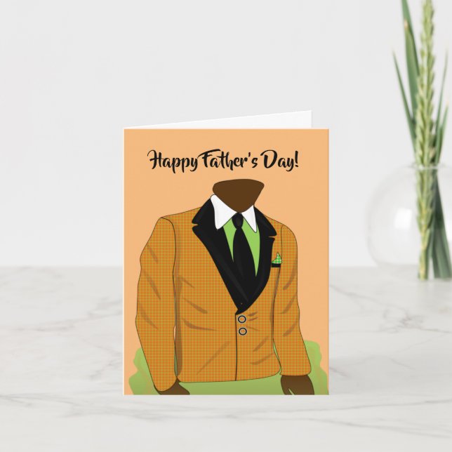 African American Father's Day Classy Suit & Tie Card (Front)