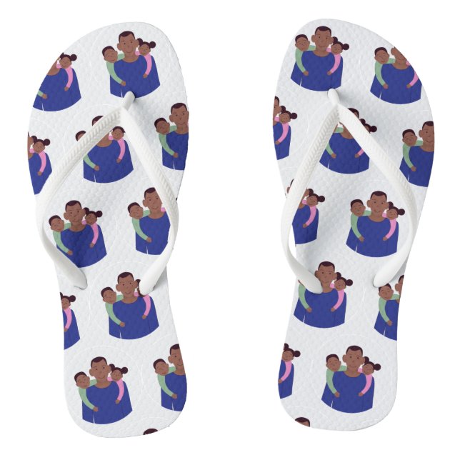 African American Father's Day Pair of Flip Flops (Footbed)