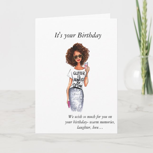 African American Female Birthday Card (Front)