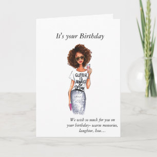 African American Female Birthday Card