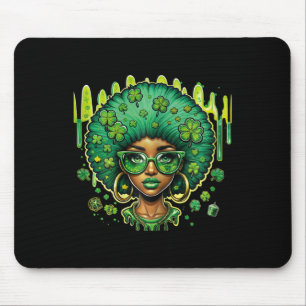 African American Female Leprechaun Black St Patric Mouse Mat