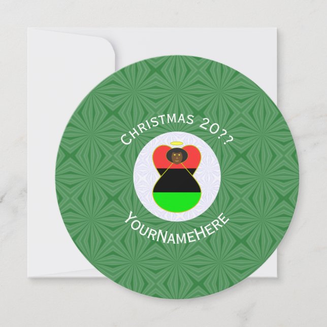 African American Flag Angel Christmas Personalised Invitation (Front)