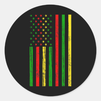 African American Flag For Black History Month  Classic Round Sticker