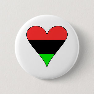 African American Flag Heart 6 Cm Round Badge