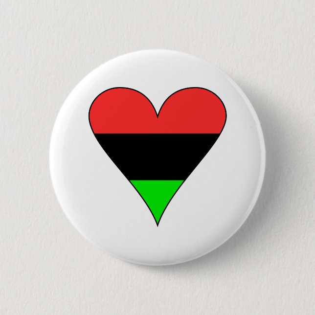 African American Flag Heart 6 Cm Round Badge (Front)