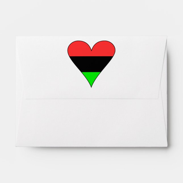 African American Flag Heart Envelopes (Back (Top Flap))
