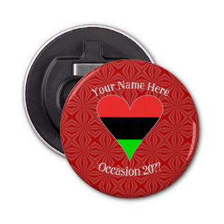 African American Flag Heart Funky Personalised Bottle Opener