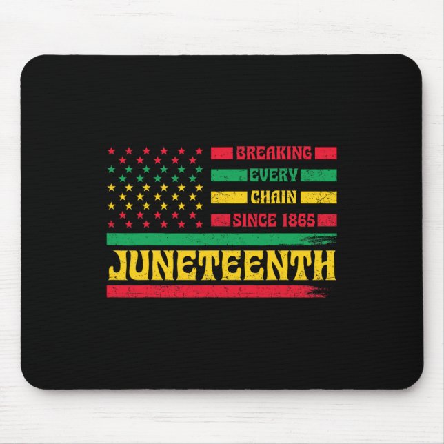 African American Flag Juneteenth Breaking Every Ch Mouse Mat (Front)