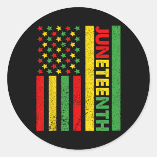 African American Flag Juneteenth Shirts Women Men  Classic Round Sticker