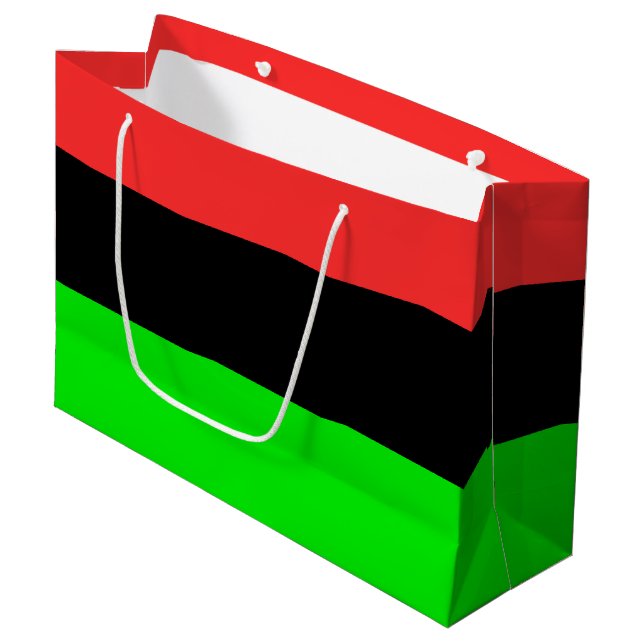 African American Flag Large Gift Bag (Front Angled)