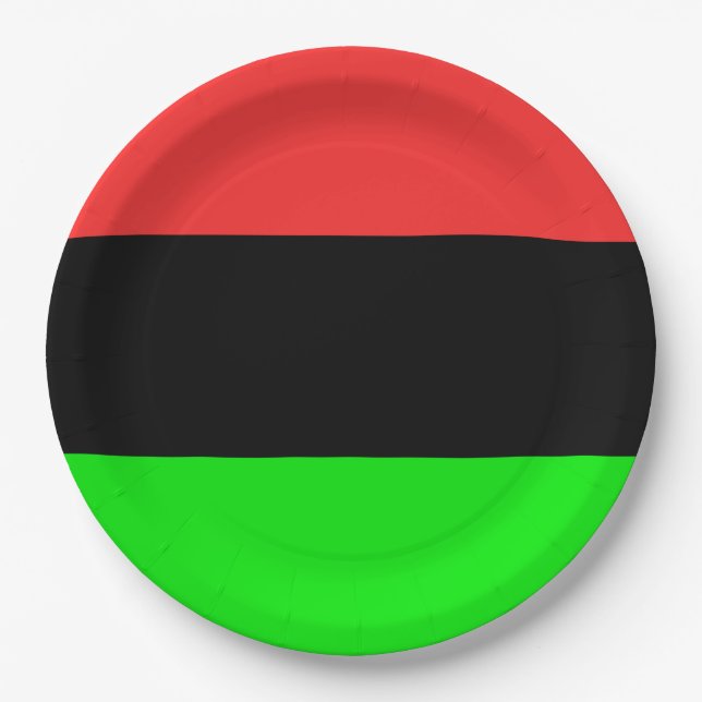 African American Flag Paper Plate (Front)
