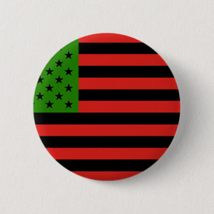 African American Flag - Red Black and Green 6 Cm Round Badge