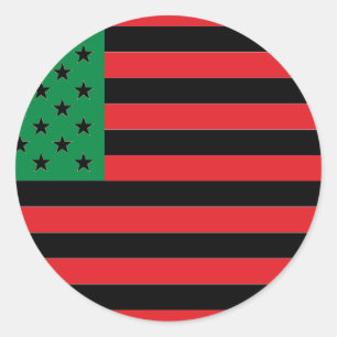 African American Flag - Red Black and Green Classic Round Sticker
