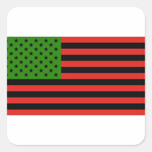 African American Flag - Red Black and Green Square Sticker
