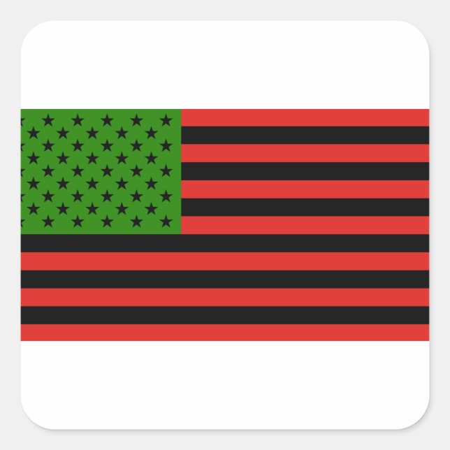 African American Flag - Red Black and Green Square Sticker (Front)