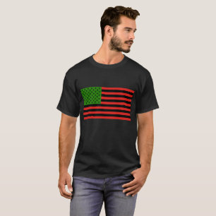 African American Flag - Red Black and Green T-Shirt