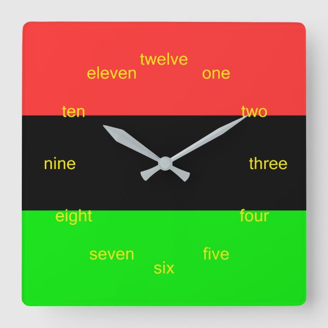 African American Flag Totally Square Wall Clock (Front)