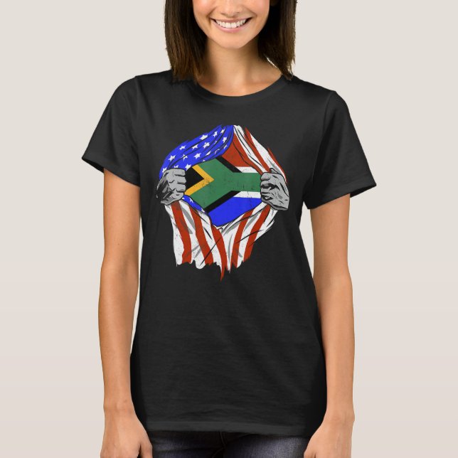 African American Flags Black History T-Shirt (Front)