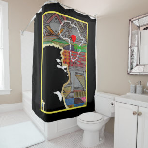 African American Folk  Shower Curtain