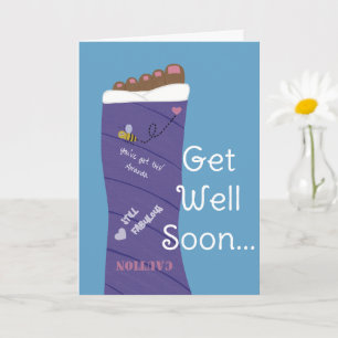 African American Foot Leg Cast Encourage Greeting Card