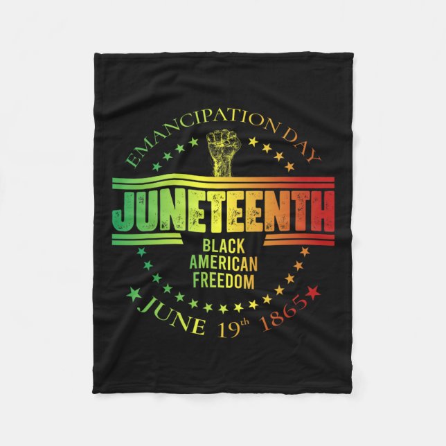 African American Freedom June 19  Fleece Blanket (Front)