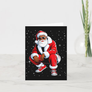 African American Funny Christmas Outfit Afro Santa Card