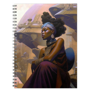 African American Futuristic Lady Notebook