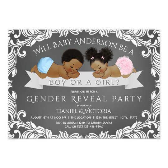 African American Gender Reveal Invitations 6