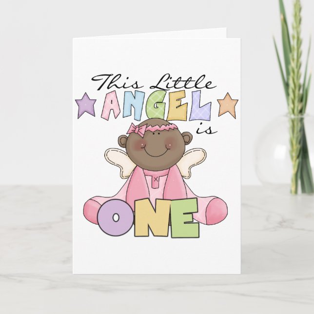 African American Girl 1st Birthday Gifts Card (Front)