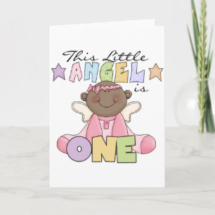 African American Girl 1st Birthday Gifts Card