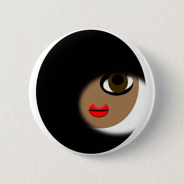 African American Girl Apparel! 6 Cm Round Badge (Front)
