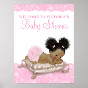 African American Girl Baby Shower Signs