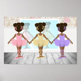 African American Girl Ballerina Poster