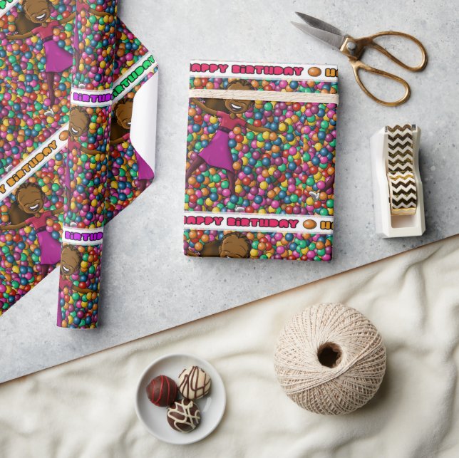 African American Girl Birthday Wrapping Paper (Crafts)