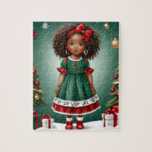 African American Girl Christmas Puzzle